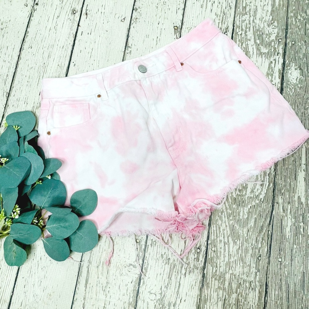 PacSun Tie Dye High Rise Festival Jean Cut Off Shorts